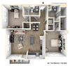 Ventura Pointe Apartments in Pembroke Pines 2 bedroom 2 bathroom floor plan
